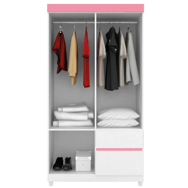 Lotus 4 Door Wardrobe - White/Flex Finish - Image 6