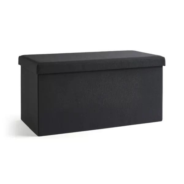 #ST 05-45 Large Black Foldable Fabric Ottoman - Image 4