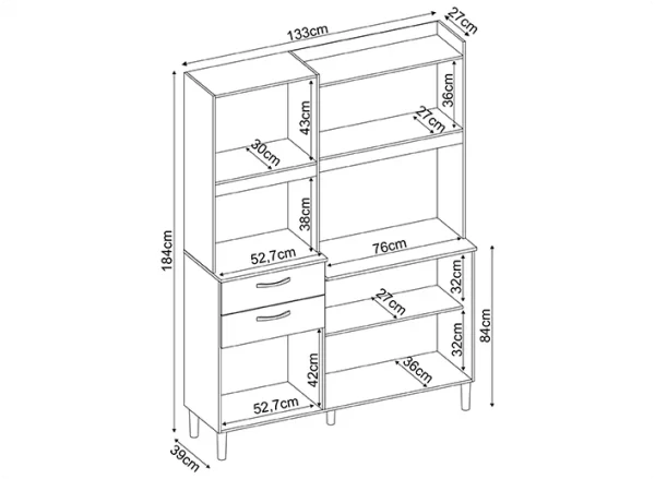 Harmonia Kit Kitchen Cabinet - Oat Touch/Grey - Image 5