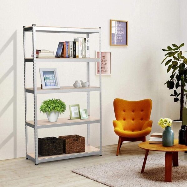 #ST-136 LARGE 5 Tier Galvanized 71" Multiuse Metal & MDF Storage Shelf - Image 2