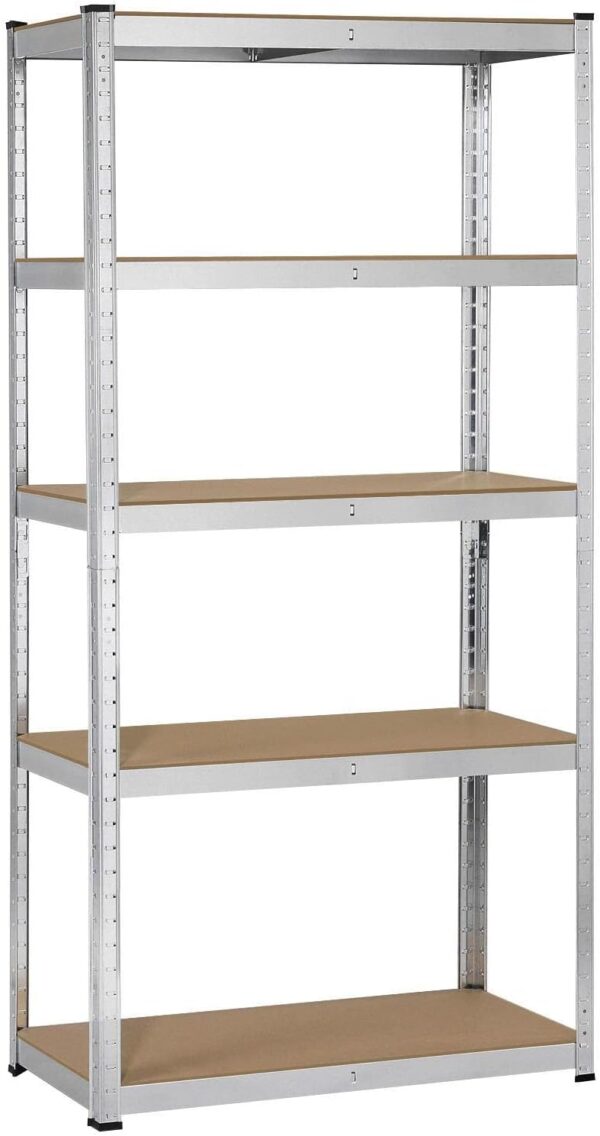 #ST-136 LARGE 5 Tier Galvanized 71" Multiuse Metal & MDF Storage Shelf - Image 3