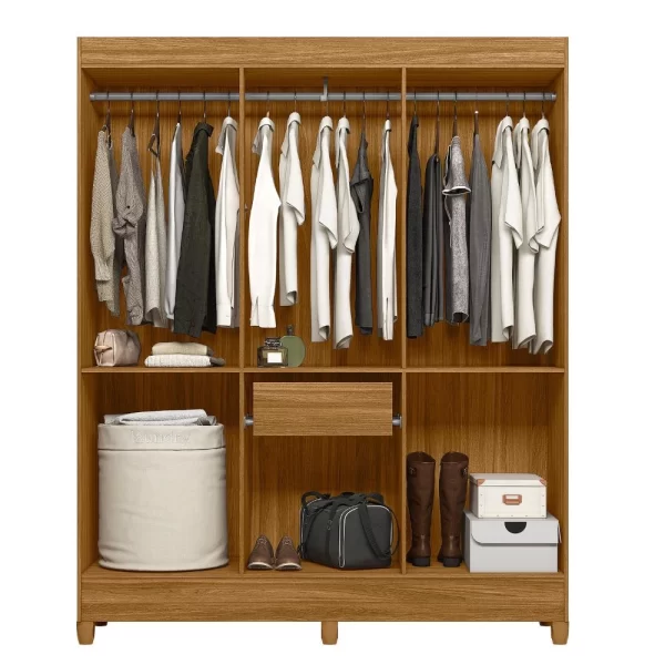 Combo Deal: Cancun 6 Door Wardrobe & Vitoria Chest of Drawers - Freijo Finish - Image 3