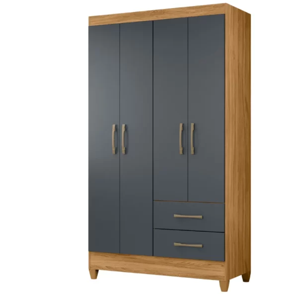 Chile 4 Door Wardrobe - Freijo/Gray - Image 2