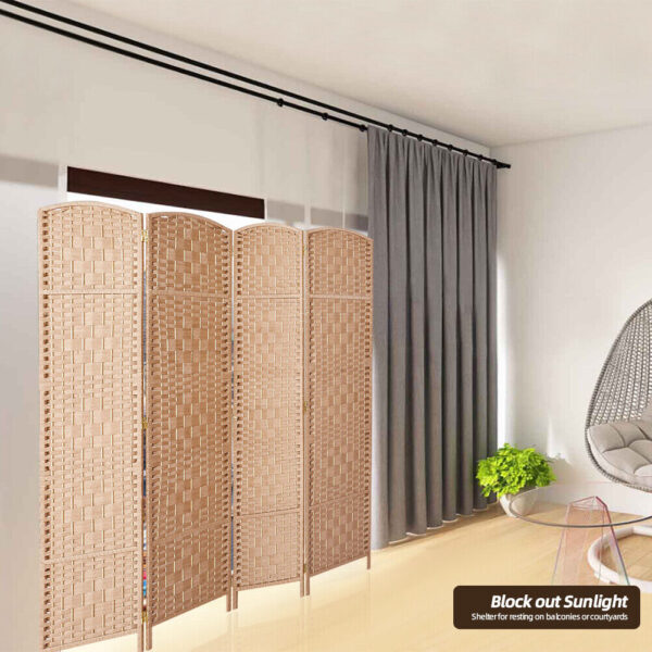 #CH 15-07 4 Section Room Divider - Blury Wood - Image 3