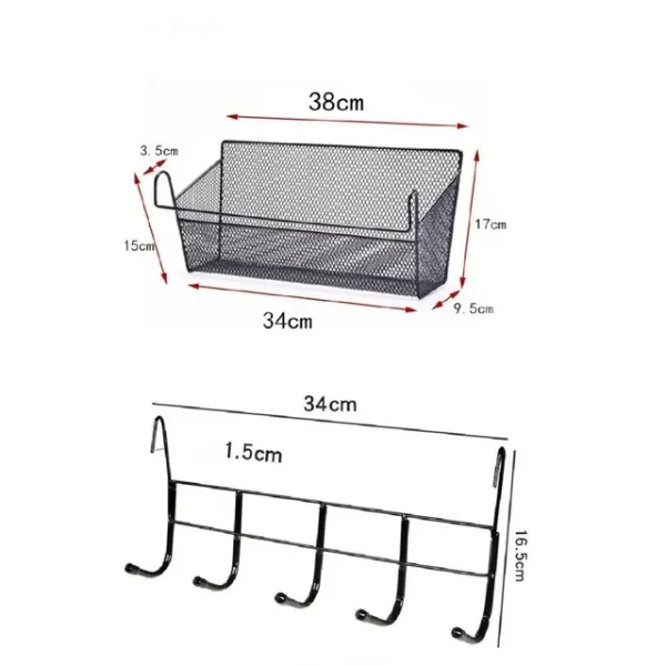 #WS 01-47 Black Hanging Mesh Storage Basket - Image 7