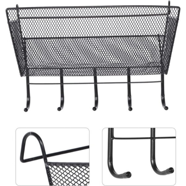 #WS 01-47 Black Hanging Mesh Storage Basket - Image 5