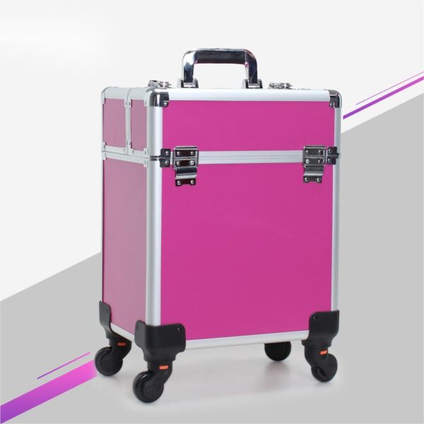#MU 01-08 Pink Single Layer Multi-use Cosmetic Train Case