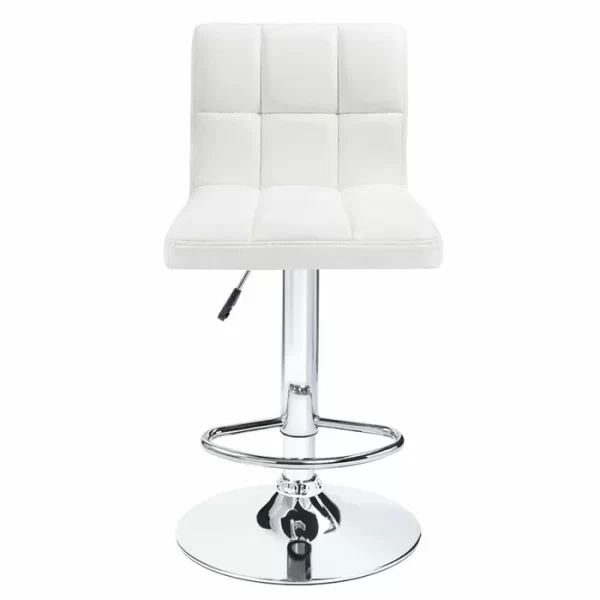 #CH 05-42 2PC Leatherette Swivel Bar Stool - White - Image 5