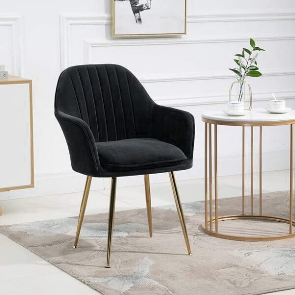 #CH 03-03 Black Nordic Velvet Accent Chair - Image 2