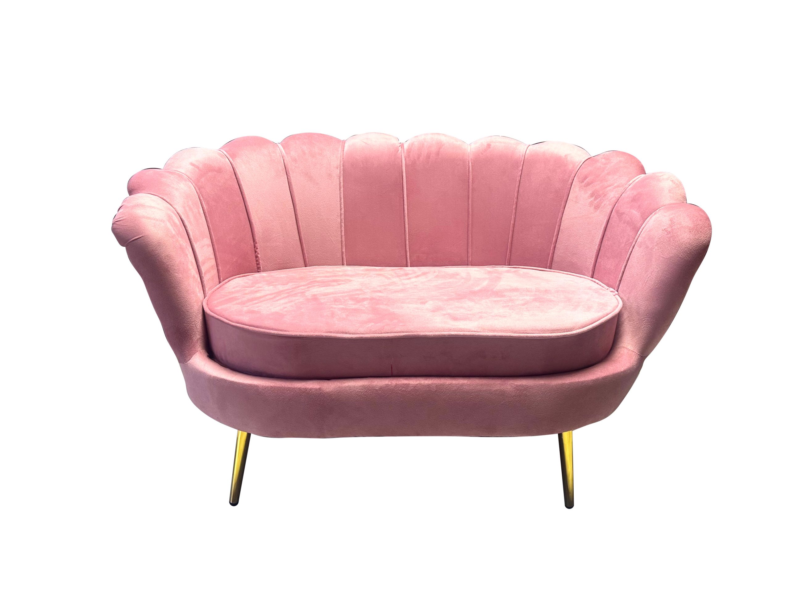 Pink velvet shell deals sofa