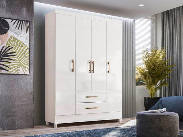 Paraty 4 Door Wardrobe - White