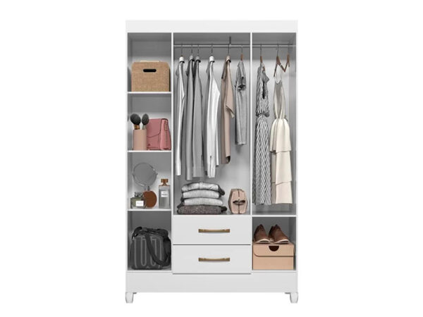 Paraty 4 Door Wardrobe - White - Image 3