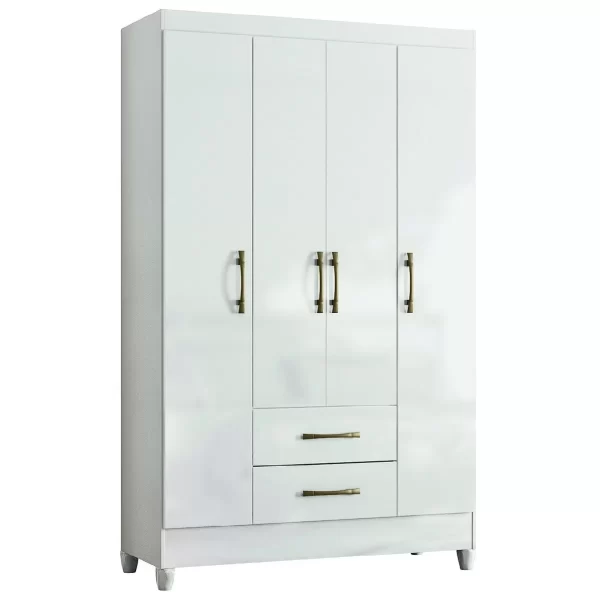 Paraty 4 Door Wardrobe - White - Image 2