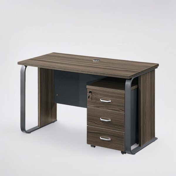 #CF 01-35 Metal & MDF Office Desk with 3 Drawer Cabinet