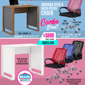 Combo Deal: Simple Morada Desk & #OC-620 Mesh Office Chair