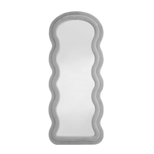 #XM 01-05 Gray Wavy Flannel Full Length Standing Mirror - Image 3
