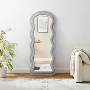 #XM 01-05 Gray Wavy Flannel Full Length Standing Mirror