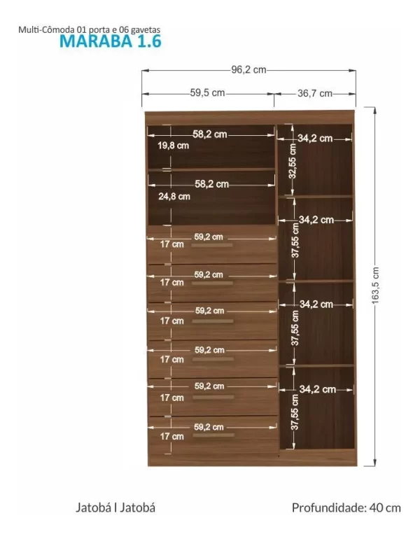 Maraba 1.6 Multi Dresser - Jatoba Finish - Image 5