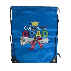 #GN 01-84 'Congrats Grad' Drawstring Bag - 30PCS BLUE