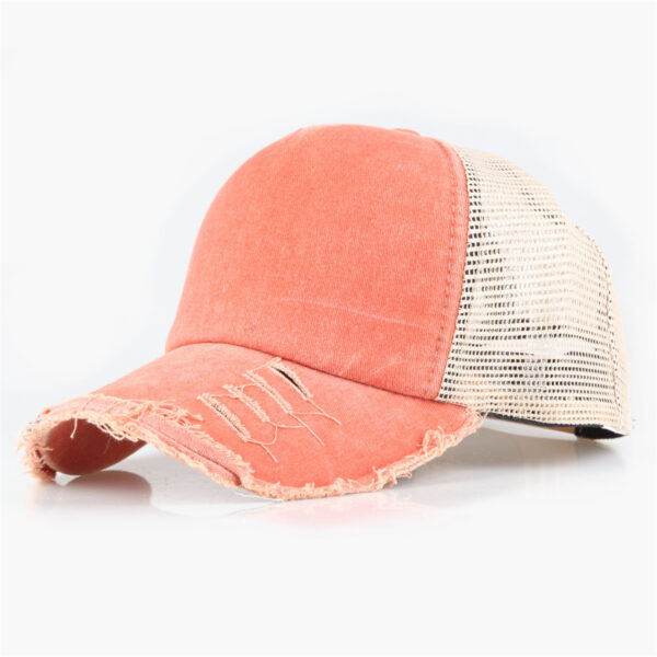 #WX 01-67 Distressed Adjustable Mesh Back Hat - Image 3