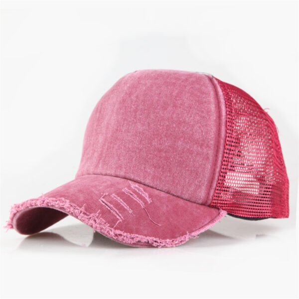 #WX 01-67 Distressed Adjustable Mesh Back Hat - Image 4