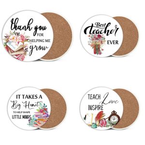 #CS 01-71 4PC Ceramic Coaster Set with Holder