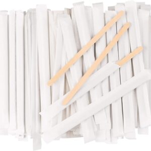 #WX 01-35 500PCS 5.5" Individually Wrapped Wooden Stir Sticks