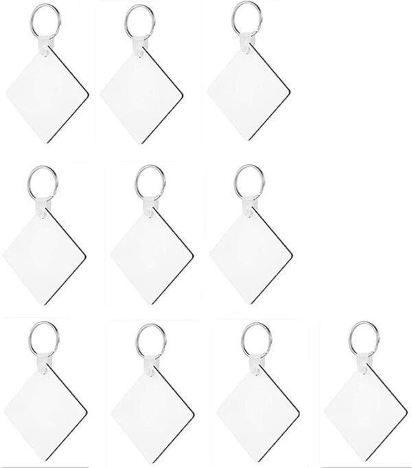 10PCS Pack Blank MDF DIY Sublimation Keychains - 4 Packs for $100.00 - Image 2