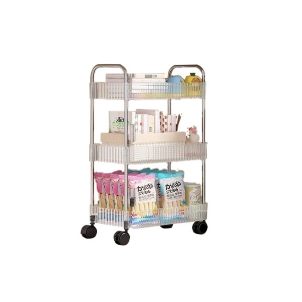 #CW 01-16 Transparent Metal & Acrylic 3 Tier Cart - Image 8