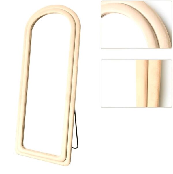 #XM 01-06 Khaki Arched Flannel Full Length Standing Mirror - Image 2