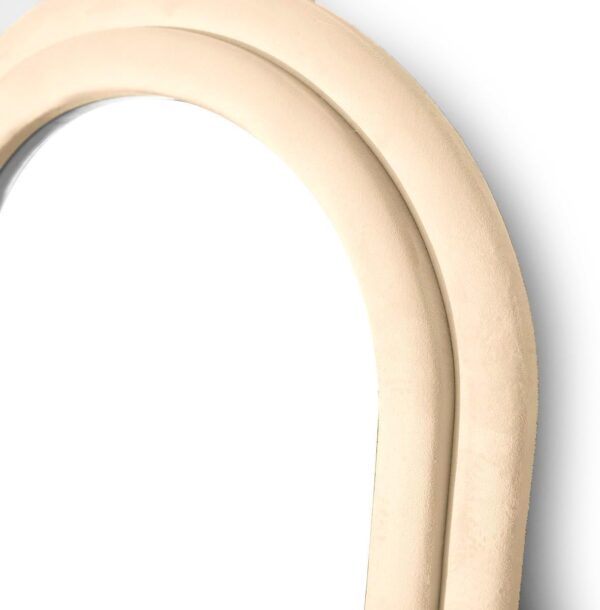 #XM 01-06 Khaki Arched Flannel Full Length Standing Mirror - Image 3