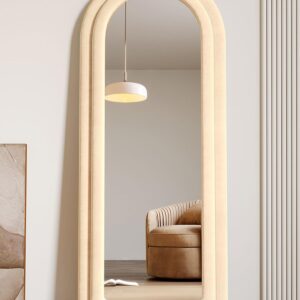 #XM 01-06 Khaki Arched Flannel Full Length Standing Mirror