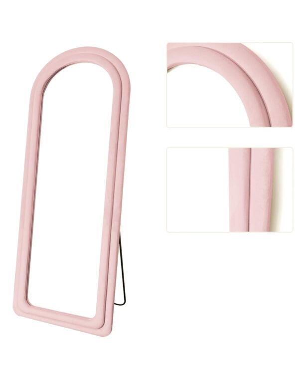 #XM 01-06 Pink Arched Flannel Full Length Standing Mirror - Image 2