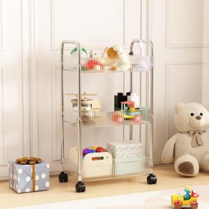#CW 01-16 Transparent Metal & Acrylic 3 Tier Cart