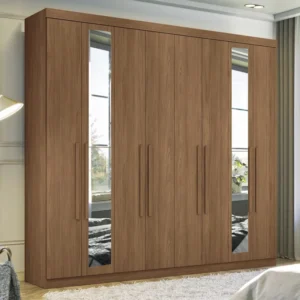 Master 8.4 Wardrobe with 8 Doors & 4 Drawers with Mirror - Jatoba Finish