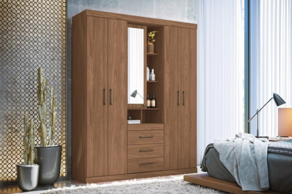 Havana Star 5.3 Wardrobe with Mirror - Jatoba