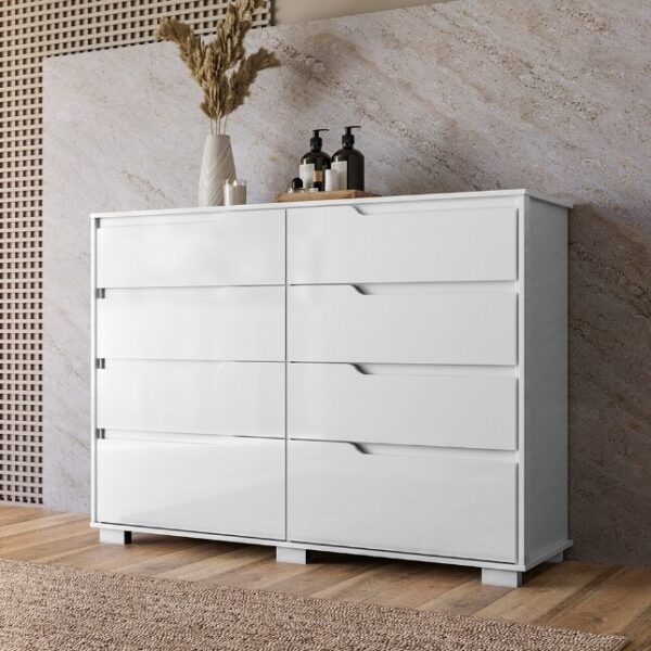 Georgia 8 Drawer Chest of Drawers - White