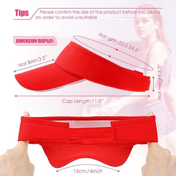 #NG 02-11 Blank Adjustable Sun Visor Hat - Image 4