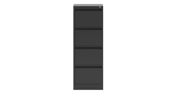 #YJH-4 4 Drawer Metal Filing Cabinet -Black - Image 2