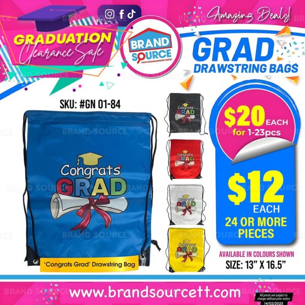 GRADUATION DRAWSTRING BAGS - 24PCS