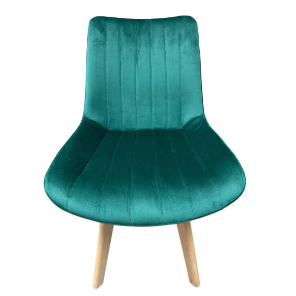 #C-413 Green Striped Fabric Accent Chair - Image 2