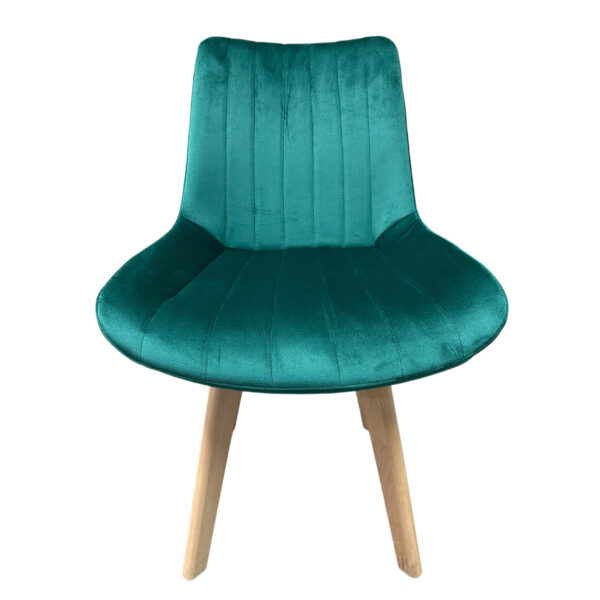 #C-413 Green Striped Fabric Accent Chair