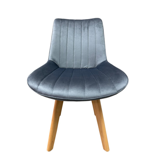 #C-413 Grey Striped Fabric Accent Chair - Image 2