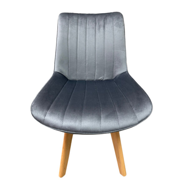 #C-413 Grey Striped Fabric Accent Chair