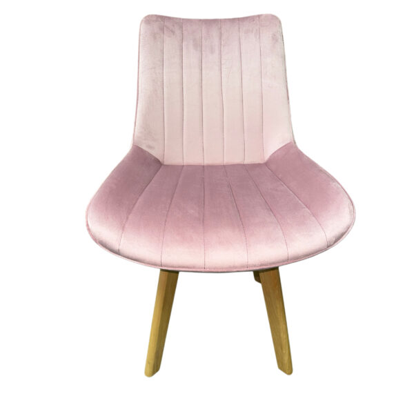 #C-413 Pink Striped Fabric Accent Chair