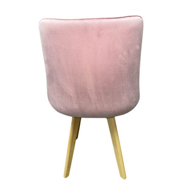 #C-413 Pink Striped Fabric Accent Chair - Image 3