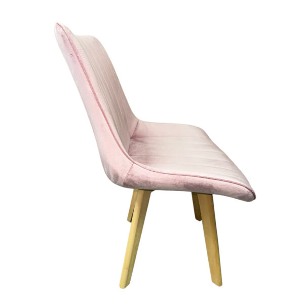 #C-413 Pink Striped Fabric Accent Chair - Image 4