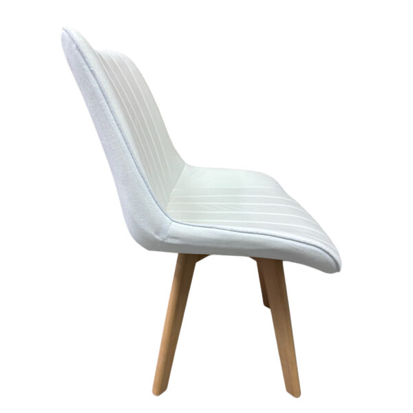 #C-413 White Striped Fabric Accent Chair - Image 2