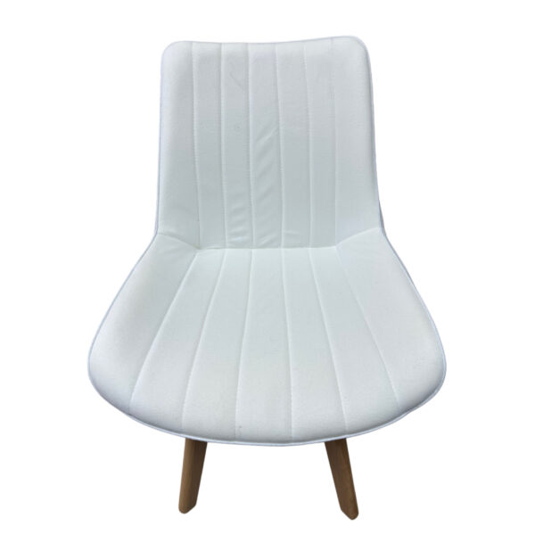 #C-413 White Striped Fabric Accent Chair