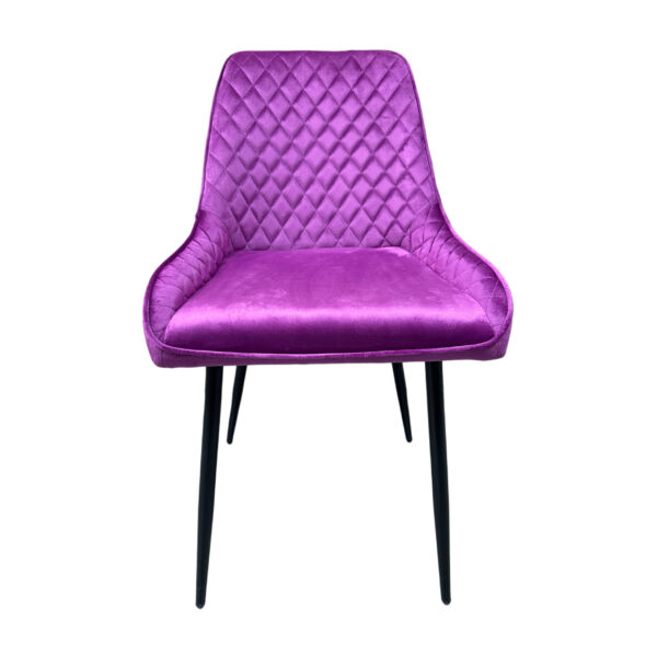 #CH 02-12 Velvet Accent Chair - Pink Purple - Image 2